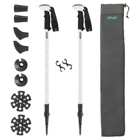 VIVE HEALTH Trekking Poles - White, PR MOB1034WHT